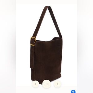 Margot nyc brown suede tote bucket bag